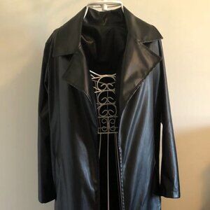 Long Leather Black Coat (S/M)